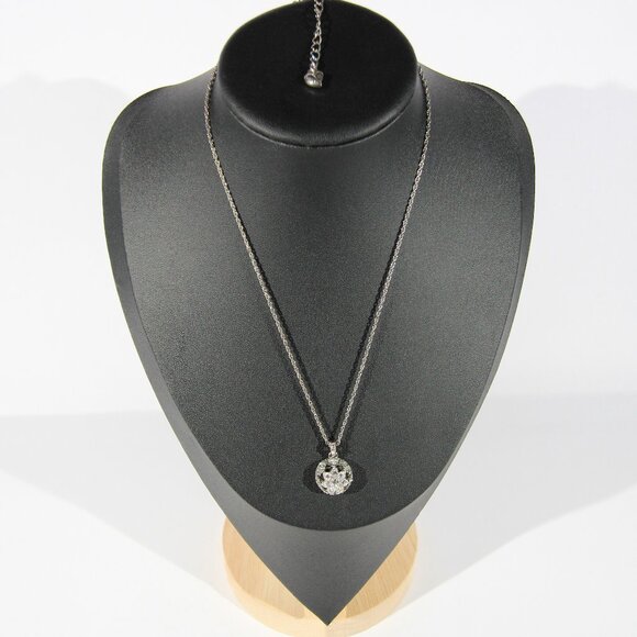 Vintage Carolee Silver tone Necklace with Clear Crystals - Picture 1 of 7